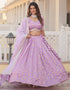 Designer Wedding Party Wear Heavy Lehenga Choli Collection Purple Pure Dyeable Viscose Jacquard Lehenga Choli Back View